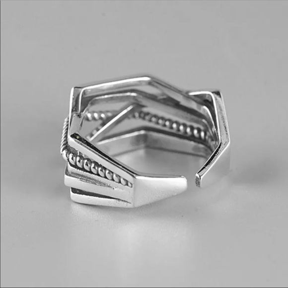 925 sterling silver vintage unisex ring - Picture 5 of 5